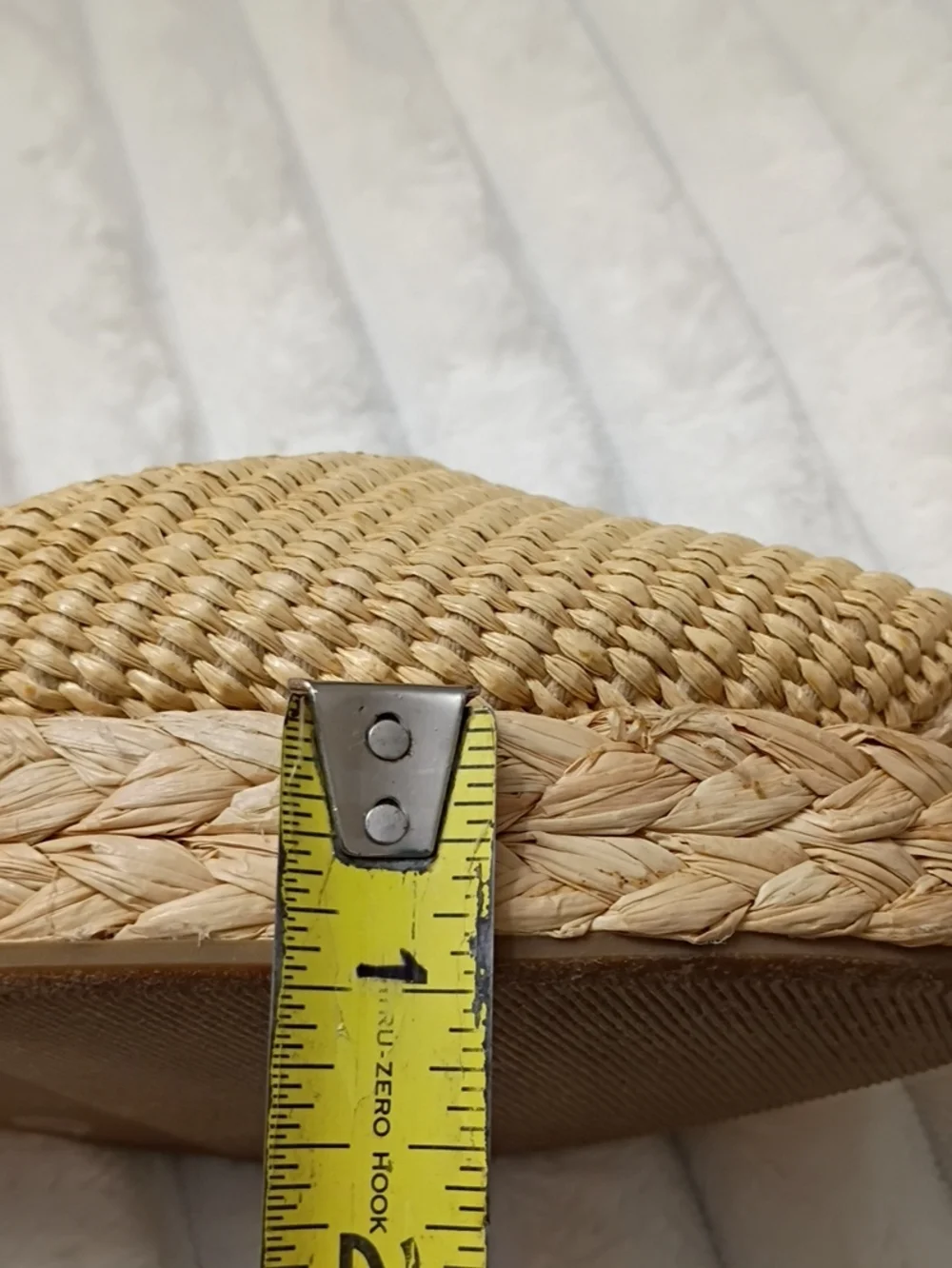 INC International Concepts Tan Woven Espadrille Wedge Sandals with Ankle Ribbon